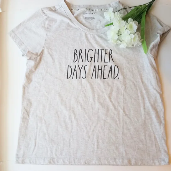 SOLD!Rae Dunn Brighter days ahead gray casual shirt - Picture 5 of 5